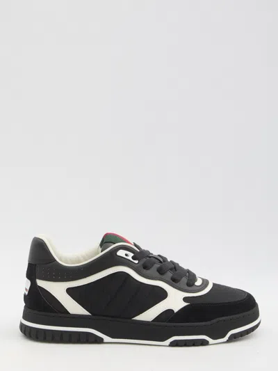 GUCCI GUCCI RE-WEB LEATHER SNEAKERS