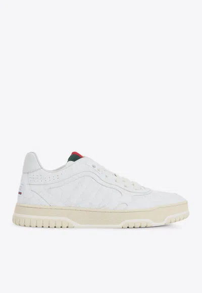 GUCCI RE-WEB LEATHER SNEAKERS