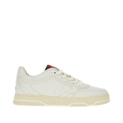GUCCI 'GUCCI RE-WEB' LEATHER SNEAKERS