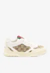 Gucci Re-web Leather And Original Gg Fabric Sneakers In Multicolor