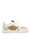 Gucci Re-web Leather And Original Gg Fabric Sneakers In Nude & Neutrals