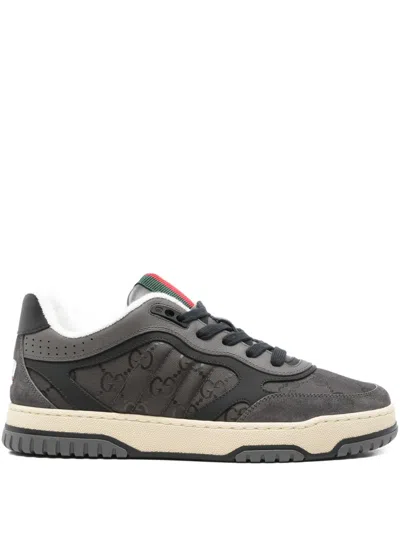 Gucci Re-web Monogram Sneakers In Gray