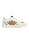 Gucci Re-web Leather And Original Gg Fabric Sneakers In Nude