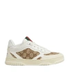 Gucci Re-web Leather And Original Gg Fabric Sneakers In White