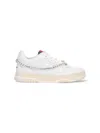 Gucci Re-web Grosgrain-trimmed Crystal-embellished Leather Sneakers In White