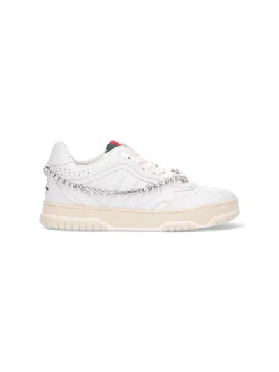 GUCCI "RE-WEB" RHINESTONE DETAIL SNEAKERS