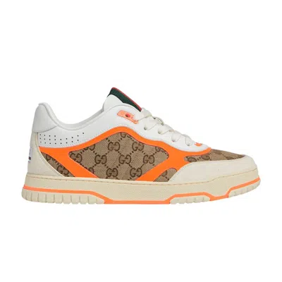 Pre-owned Gucci Re-web Sneaker 'gg Canvas - Beige Bright Orange' In Brown