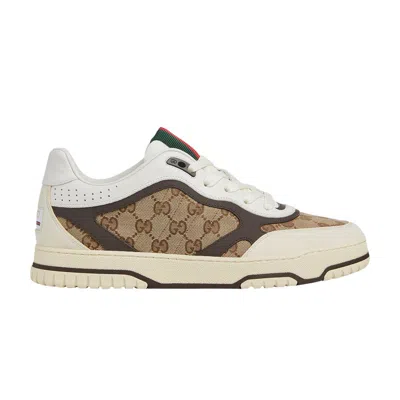 Pre-owned Gucci Re-web Sneaker 'gg Canvas - Beige Ebony' In Tan