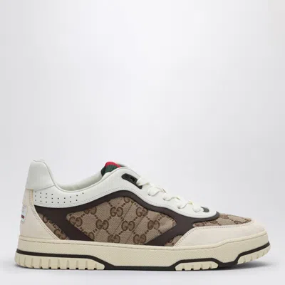 GUCCI GUCCI RE-WEB SNEAKER IN IVORY/BEIGE/EBONY GG FABRIC