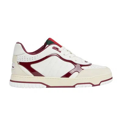 Pre-owned Gucci Re-web Sneaker 'white Rosso Ancora' | Men's Size 5.5