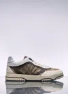 Gucci Re-web Leather And Canvas Sneakers In Beige
