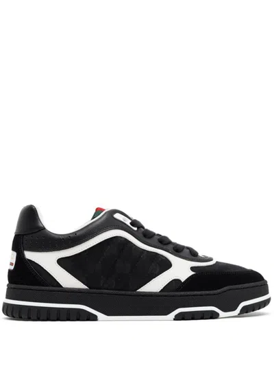 Gucci Re-web Sneakers In Original Gg Fabric In Black