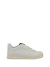 Gucci Sneakers In Gg Fabric With Iconic Web Tape On The Tongue In Great White/g.w/g.w