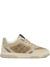 Gucci Gg Cross Web Sneakers In Suede In Neutral