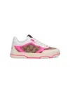 Gucci Re-web Panelled Sneakers In Pink
