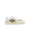 Gucci White Low Top Sneakers With Web Detail In Gg Supreme Canvas And Leather Boy In White