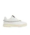 Gucci Re-web Grosgrain-trimmed Crystal-embellished Leather Sneakers In White