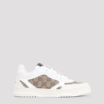 Gucci Gg Canvas And Leather Trainers In White