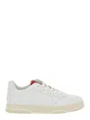 Gucci 're-web' White Low Top Sneakers With All-over Gg Motif In Leather Man