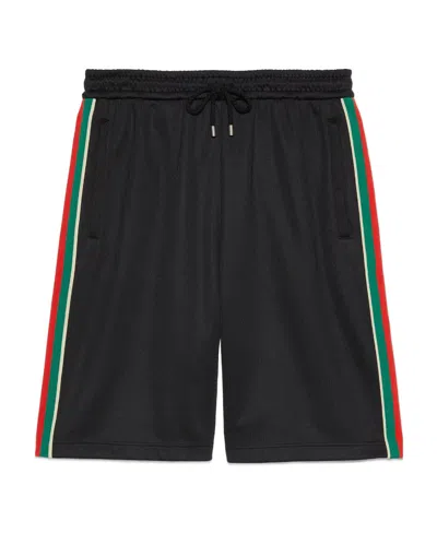 Gucci Rear Gg-print Shorts In Black