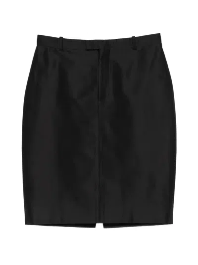 Gucci Rear-slit Skirt In Black