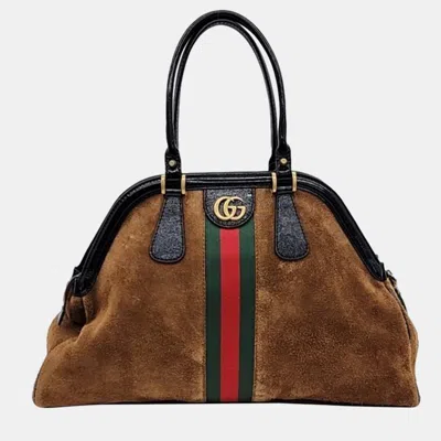 Pre-owned Gucci Re(belle) Large Top Handle Bag In Brown