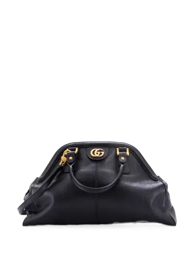Pre-owned Gucci Re(belle) Top Handle Bag Leather Medium Satchel In Black