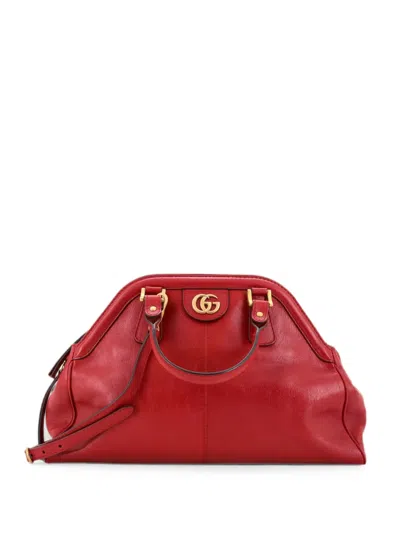 Pre-owned Gucci Re(belle) Top Handle Bag Leather Medium Satchel In Red