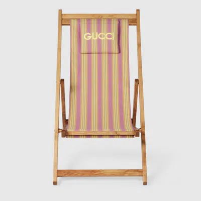 Gucci Reclining Beach Chair In Brown