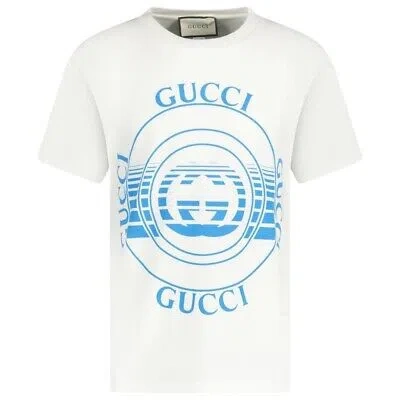 Pre-owned Gucci Record Logo Oversized Fit White T-shirt