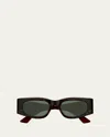 Gucci Gg1664s-002havana-red-green In Shiny Dark Havana