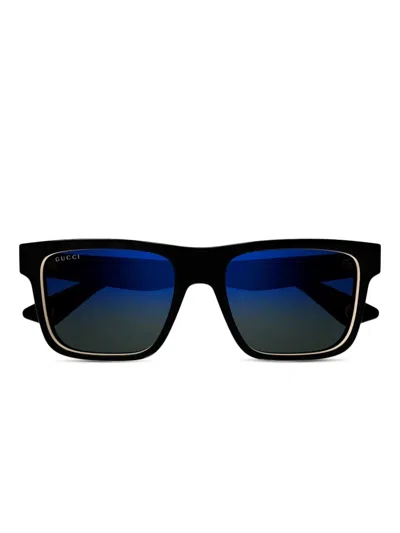 GUCCI RECTANGLE-FRAME "BLACK" SUNGLASSES