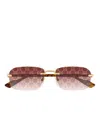 Gucci Rectangle-frame "brown" Sunglasses In Brown