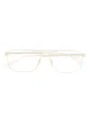 Gucci Rectangle-frame Clear Glasses In Gold