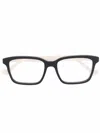 Gucci Rectangle-frame Clear Glasses In Neutrals