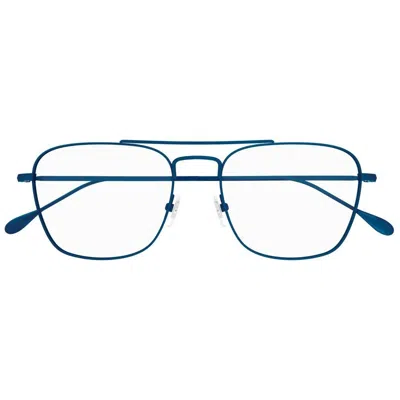 Gucci Rectangle Frame Glasses In 001 Blue Blue Transparent