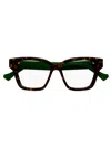 Gucci Rectangle Frame Glasses In 006 Havana Havana Transpa