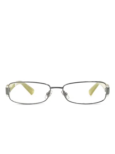 Gucci Rectangle-frame Glasses In Silver