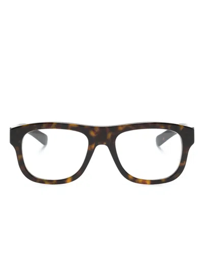 Gucci Rectangle-frame Glasses In Brown