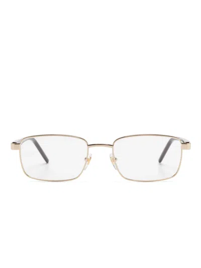 Gucci Rectangle-frame Glasses In Gold
