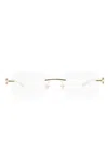 Gucci Rectangle-frame Glasses In Gold