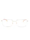 Gucci Rectangle-frame Glasses In Gold