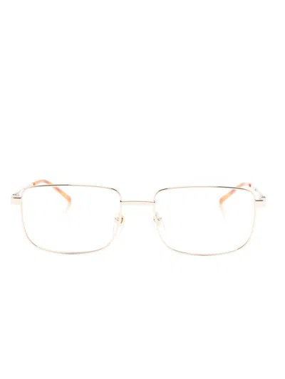 Gucci Rectangle-frame Glasses In Gold