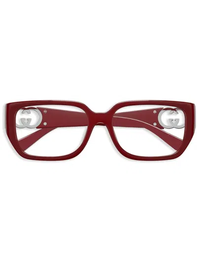 Gucci Rectangle-frame Glasses In Brown