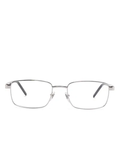 Gucci Rectangle-frame Glasses In Silver