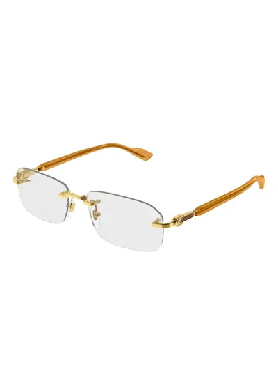 Gucci Rectangle-frame Logo Glasses In Transparent