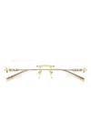 Gucci Rectangle-frame Logo Glasses In Gold