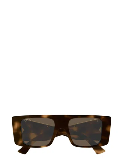 Gucci Rectangle-frame Sunglasses In 002