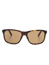 Gucci Rectangle-frame Sunglasses In 褐色