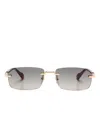Gucci Rectangle-frame Sunglasses In 金色